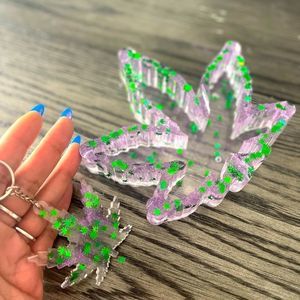 Handmade Resin Hemp 🍁 Ashtray with Matching Keychain